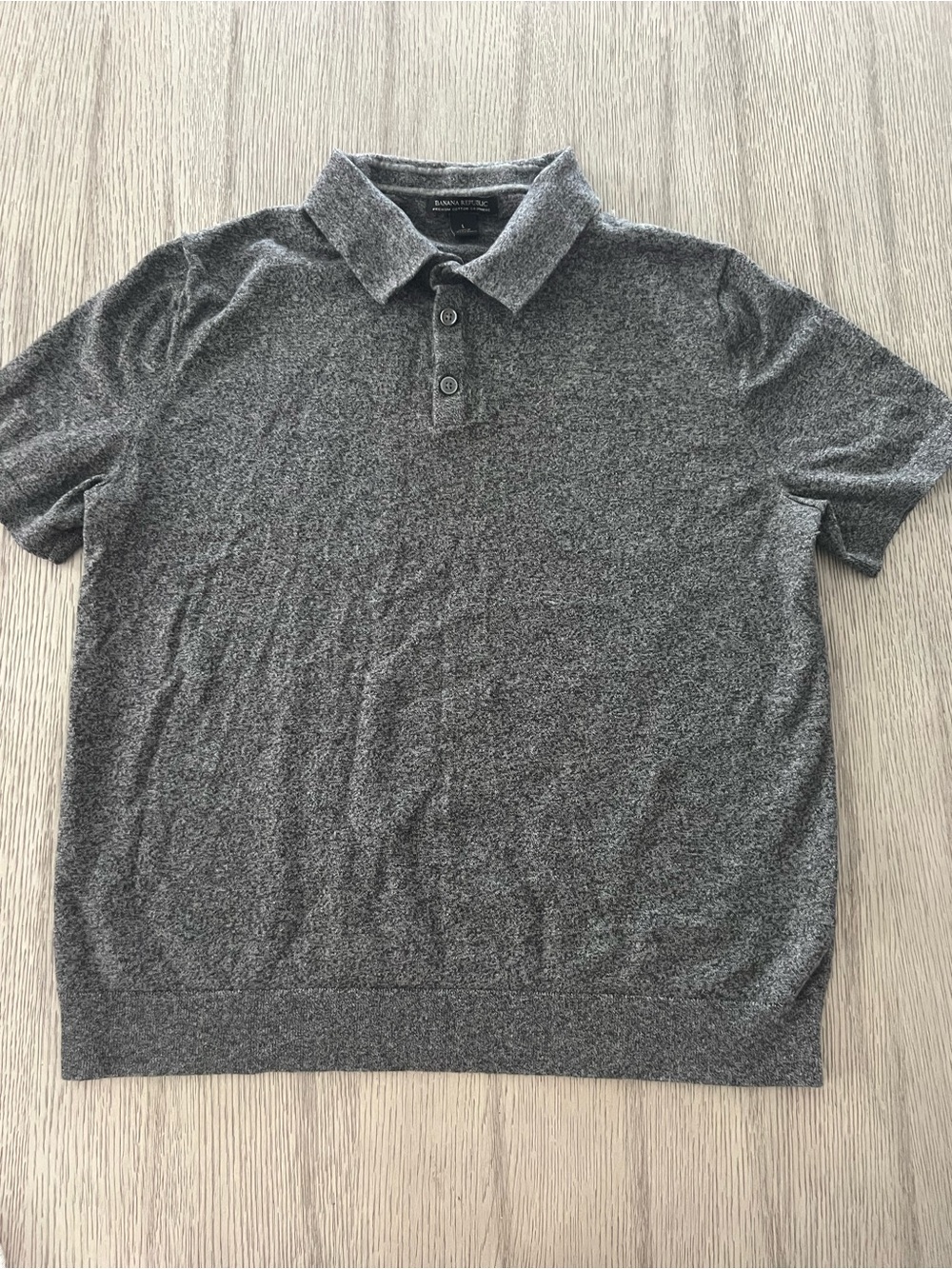 Banana Republic Men's Heathered Gray Polo Shirt